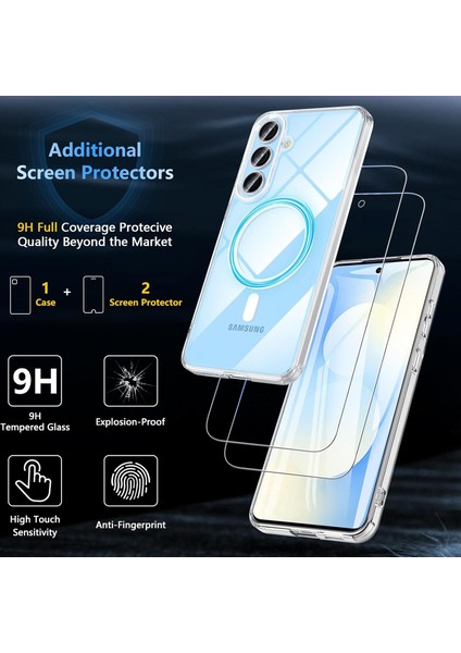 Samsung Galaxy S25 Fe Uyumlu Ekran Koruyuculu Kılıf Magsafe Sarj Destekli Sararmaz Şeffaf Kapak modelleri