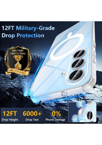 Samsung Galaxy S25 Fe Uyumlu Ekran Koruyuculu Kılıf Magsafe Sarj Destekli Sararmaz Şeffaf Kapak indirimleri