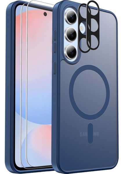 Samsung Galaxy A17 Uyumlu Kamera Lens+Ekran Koruyucu Magsafe Şarj Destekli Iz Tutmaz Mat Kapak