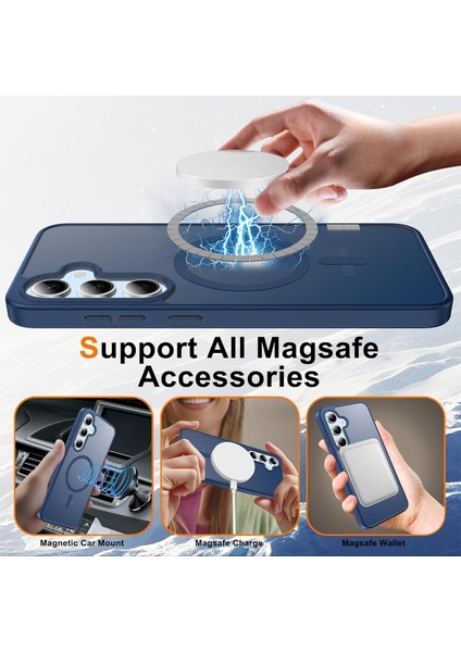 Samsung Galaxy A17 Uyumlu Kamera Lens+Ekran Koruyucu Magsafe Şarj Destekli Iz Tutmaz Mat Kapak fiyatları