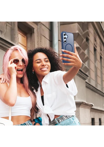 Samsung Galaxy A17 Uyumlu Kamera Lens+Ekran Koruyucu Magsafe Şarj Destekli Iz Tutmaz Mat Kapak