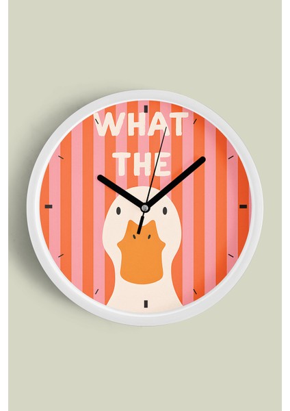 Sevimli Ördek / Kaz Tasarım Çocuk Odası Duvar Saati - 25CM - Önü Camlı Beyaz Kasa - Sessiz Mekanizma