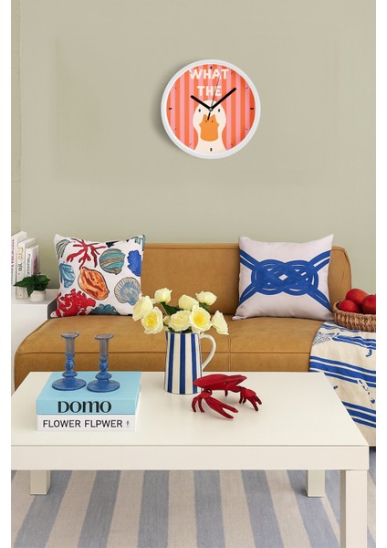 Sevimli Ördek / Kaz Tasarım Çocuk Odası Duvar Saati - 25CM - Önü Camlı Beyaz Kasa - Sessiz Mekanizma fiyatları