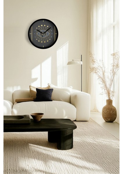 Üçüncü Göz - Altıncı Çakra Temalı Modern Duvar Saati - 42CM - Önü Camlı Siyah Kasa fiyatları