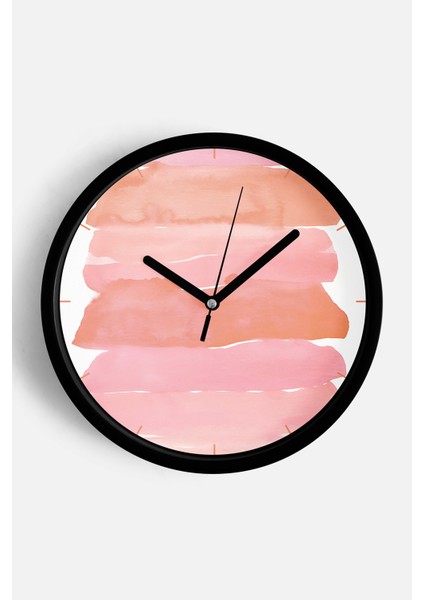 Soyut Tasarım Modern Duvar Saati - 25CM - Önü Camlı Siyah Kasa - Sessiz Mekanizma