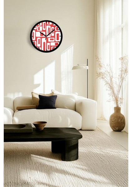 Soyut Tasarım Modern Duvar Saati - 25CM - Önü Camlı Siyah Kasa - Sessiz Mekanizma fiyatları