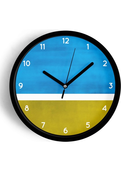 Modern Tasarım Duvar Saati - 42CM - Önü Camlı Siyah Kasa - Sessiz Mekanizma