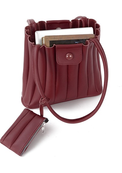 Orijinal Yeni Sezon Özel Tasarım Lüks Yumuşak Deri Mini Cüzdanlı Yavrulu El Kol ve Omuz Çantası indirimleri