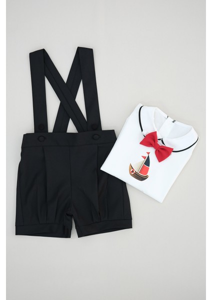 Yelkenli Baskılı Şort Salopet Takım modelleri