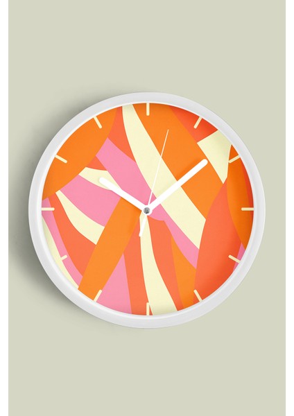 Modern Tasarım Duvar Saati - 25CM - Önü Camlı Beyaz Kasa - Sessiz Mekanizma