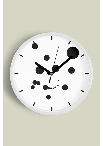 Modern Tasarım Duvar Saati - 25CM - Önü Camlı Beyaz Kasa - Sessiz Mekanizma