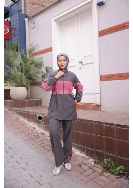 Tesettür Eşofman Takımı Fermuarlı Alt Üst Eşofman Takımı 521