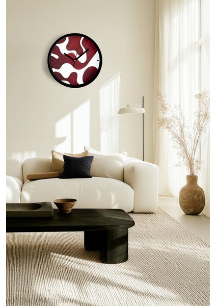 Soyut - Bohem Modern Duvar Saati - 25CM - Önü Camlı Siyah Kasa - Sessiz Mekanizma fiyatları