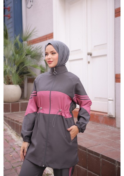 Tesettür Eşofman Takımı Fermuarlı Alt Üst Eşofman Takımı 521 indirimleri