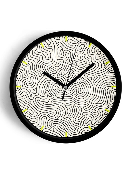 Modern Tasarım Duvar Saati - 42CM - Önü Camlı Siyah Kasa - Sessiz Mekanizma