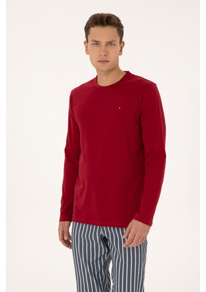 Erkek Bordo Pijama Takım 50318612-VR014 modelleri