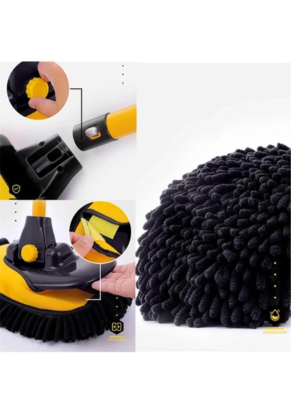 Buğz Teleskopik Saplı Kuru Islak Oto Yıkama Fırçası