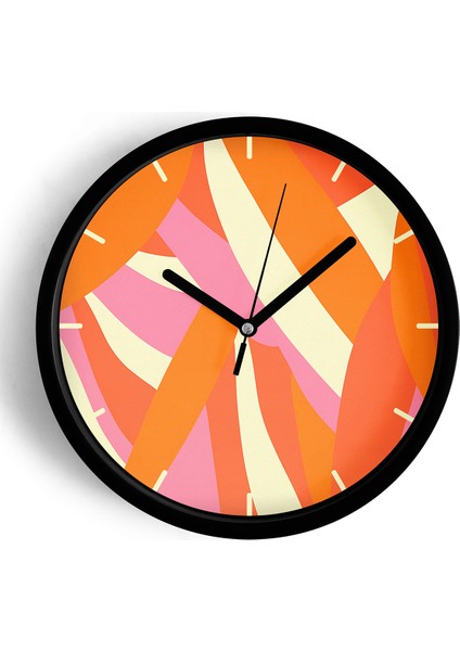 Modern Tasarım Duvar Saati - 42CM - Önü Camlı Siyah Kasa - Sessiz Mekanizma