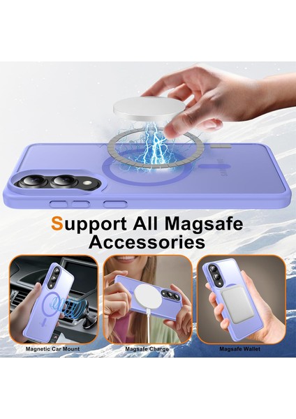 Samsung Galaxy S25 Fe Uyumlu Ekran Koruyuculu Kılıf Magsafe Sarj Destekli Kamera Çıkıntılı Mat Kapak fiyatları