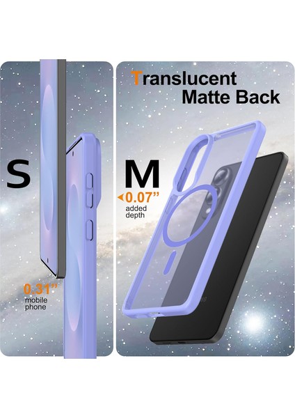 Samsung Galaxy S25 Fe Uyumlu Ekran Koruyuculu Kılıf Magsafe Sarj Destekli Kamera Çıkıntılı Mat Kapak