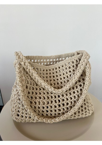 Makrome Örgü Omuz Çantası Astarsız modelleri