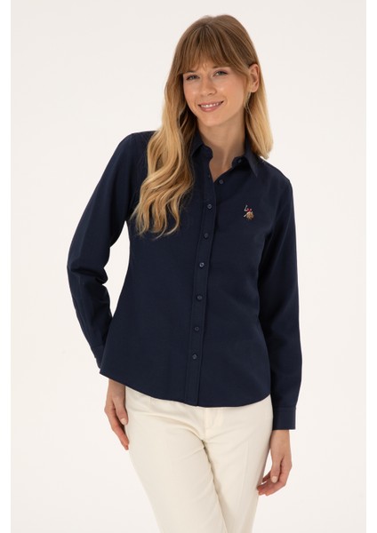 Kadın Lacivert Gömlek Basic 50308043-VR033