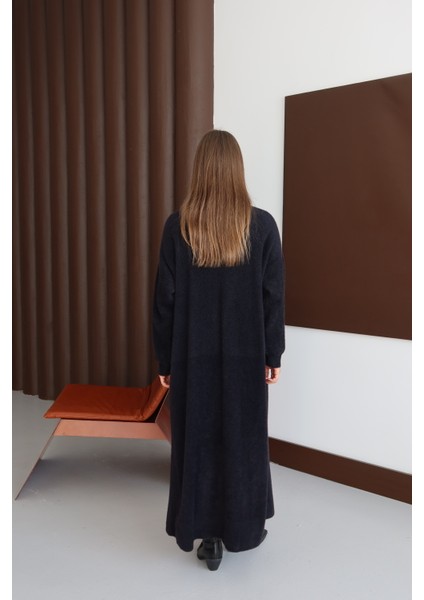 Kadın Siyah Sakallı Şal Yaka Uzun Hırka fırsatları