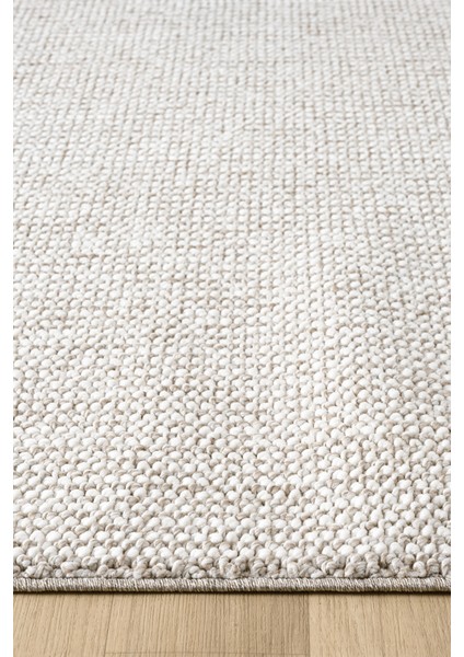 Bej Beyaz Iskandinav Bukleli Yumuşak Minimalist Salon Koridor Mutfak Çocuk Oturma Odası Halısı