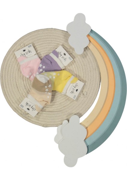 Kız Bebek Kaymaz Taban Patik Çorap (4 Adet)