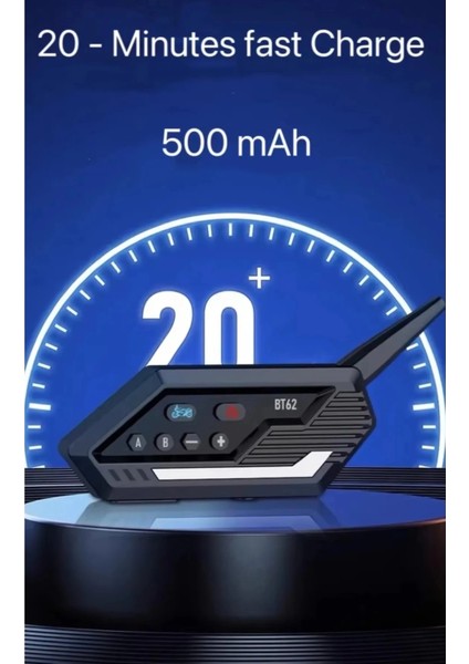 Buğz BT62 Motosiklet Kask Kulaklığı Bluetooth Intercom 2 Intercom Bağlantılı