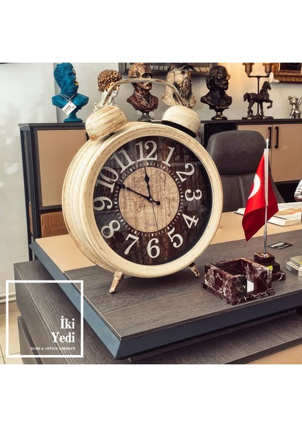 Harper Çalar Saat Görünümlü Büyük Masa Saati, Retro Konsol Yer Saati, Dekoratif Ofis Ev Hediyelik fiyatları