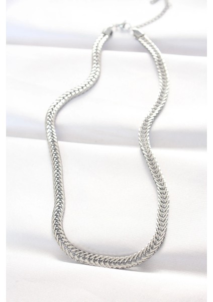 316L Çelik Silver Renk Balık Sırtı Zincir Kolye fiyatları