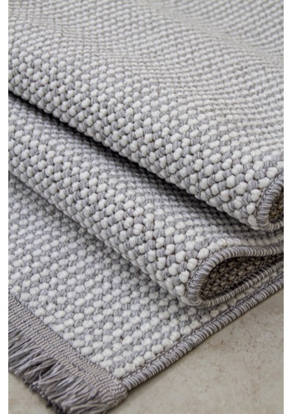 Gri Beyaz Iskandinav Bukleli Yumuşak Minimalist Salon Koridor Mutfak Çocuk Oturma Odası Halısı