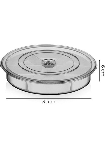 Üçgen Bölmeli Kapaklı 360 Derece Dönen Kahvaltı ve Sunumluk Seti – 6 Bölmeli Gıda Düzenleyici fiyatları