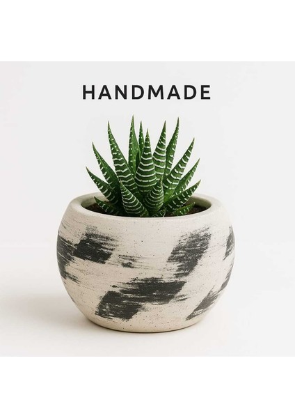 El Yapımı Dekoratif Sukulent Saksı Handmade Taş Tozu Mermer Tasarım Mumluk Kalemlik Sukulent Obje