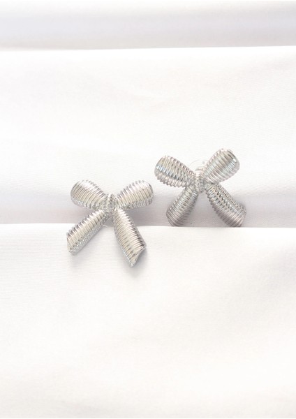 Pirinç Gümüş Renk Fiyonk Küpe