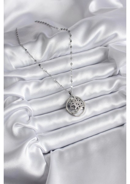 316L Çelik Gümüş Renk Zirkon Taşlı Jaguar Model Kadın Kolye fiyatları