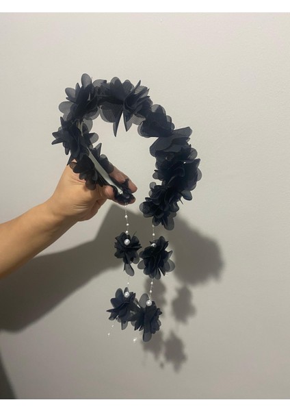 Siyah Lohusa Terlik ve Çiçekli Taç – 2'li Set - Lohusa Seti fırsatları