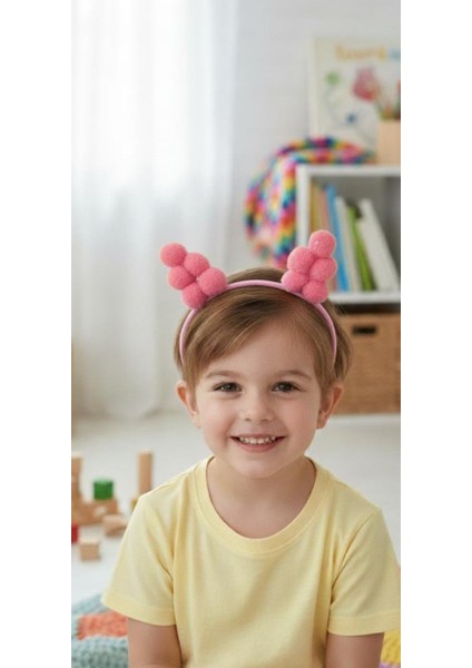 Tül Fiyonklu Ponpon Detaylı Çocuk Taç Seti | Kız Çocuk Parti Doğum Günü Saç Bandı fiyatları