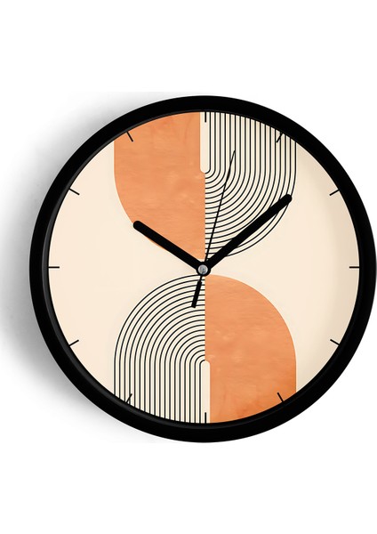 Modern Duvar Saati - 42CM - Önü Camlı Siyah Kasa - Sessiz Mekanizma