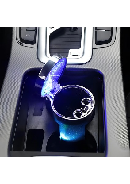 Araç Içi Oto Kokusuz Küllük Rgb Işıklı Kapaklı