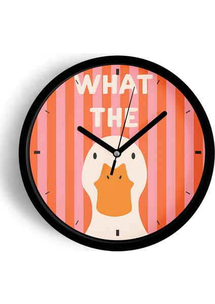 Sevimli Ördek / Kaz Tasarım Çocuk Odası Duvar Saati - 42CM - Önü Camlı Siyah Kasa - Sessiz Mekanizma