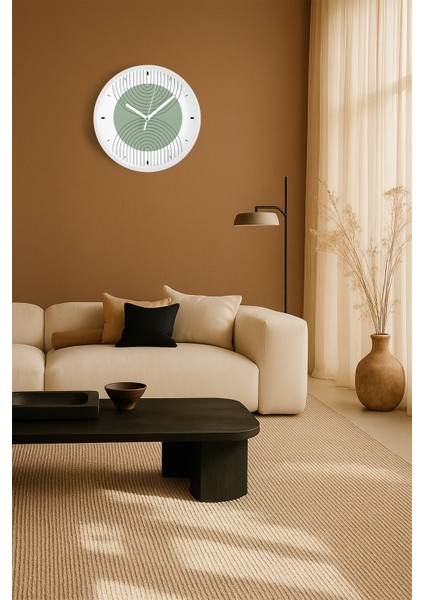 Soyut - Bohem - Geometrik Temalı Modern Duvar Saati - 25CM - Önü Camlı Beyaz Kasa - Sessiz Mekanizma fiyatları