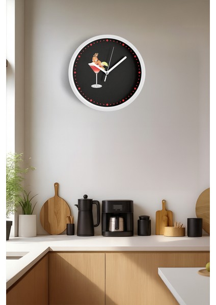 Modern Duvar Saati - 25CM - Önü Camlı Beyaz Kasa - Sessiz Mekanizma fiyatları