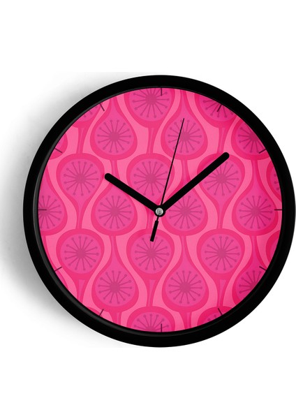 Soyut - Geometrik Temalı Modern Duvar Saati - 42CM - Önü Camlı Siyah Kasa - Sessiz Mekanizma