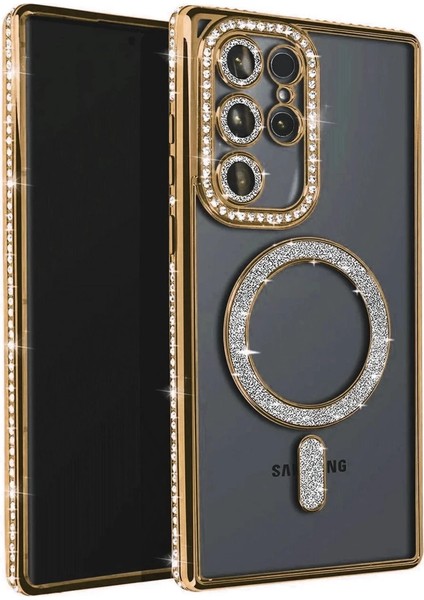 Samsung Galaxy S23 Ultra Joke Simli Magneticsafe Kılıf - Gold