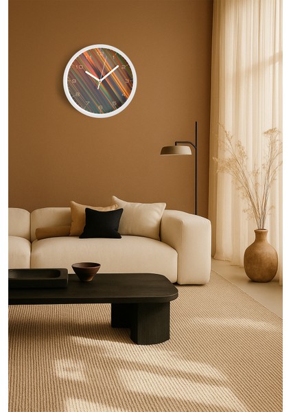Renk Geçişli Modern Tasarım Duvar Saati - 25CM - Önü Camlı Beyaz Kasa - Sessiz Mekanizma fiyatları