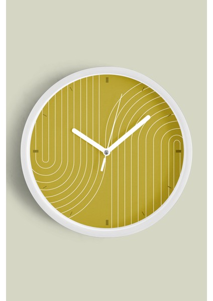 Yansıma Modern Tasarım Duvar Saati - 25CM - Önü Camlı Beyaz Kasa - Sessiz Mekanizma