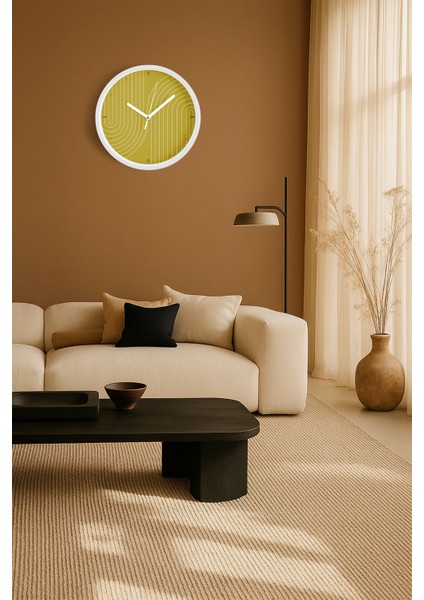 Yansıma Modern Tasarım Duvar Saati - 25CM - Önü Camlı Beyaz Kasa - Sessiz Mekanizma fiyatları