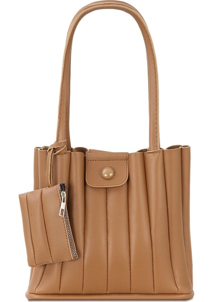 Orijinal Yeni Sezon Özel Tasarım Lüks Yumuşak Deri Mini Cüzdanlı Yavrulu El Kol ve Omuz Çantası